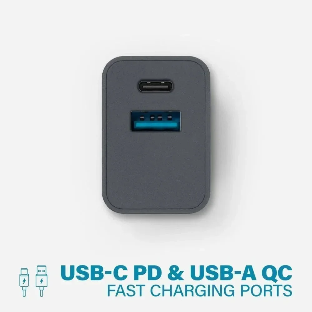 Nimble WALLY Mini Wall Charger 20W Dual Port USB-C & USB-A